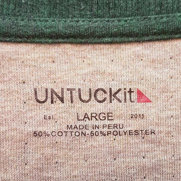 UNTUCKit Grassi Long Sleeve Henley Green Mens Regular Size Large Size L 358466 - Picture 5 of 8